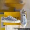 Fendi Domino Women/Men FF canvas fabric low-tops Sneakers Light Blue Top Quality 2024