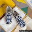 Fendi Domino Women/Men FF canvas fabric low-tops Sneakers Blue Top Quality 2024