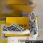Fendi Domino Women/Men FF canvas fabric low-tops Sneakers Dark Blue/White Top Quality 2024