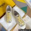 Fendi Domino Women/Men FF canvas fabric low-tops Sneakers Yellow Top Quality 2024