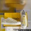 Fendi Domino Women/Men FF canvas fabric low-tops Sneakers Yellow Top Quality 2024