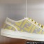 Fendi Domino Women/Men FF canvas fabric low-tops Sneakers Yellow Top Quality 2024