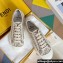Fendi Domino Women/Men FF canvas fabric low-tops Sneakers Beige Top Quality 2024