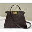 Fendi Peekaboo ISeeU Small Bag in ostrich leather Coffee 2024