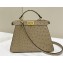 Fendi Peekaboo ISeeU Small Bag in ostrich leather Beige 2024