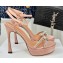 Dior Heel 12cm Platform 3cm Sunset Heeled Sandals in Light Pink Satin and Silver-Tone Strass 2024