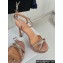 Dior Heel 12cm Platform 3cm Sunset Heeled Sandals in Light Pink Satin and Silver-Tone Strass 2024