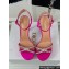 Dior Heel 12cm Platform 3cm Sunset Heeled Sandals in Fuchsia Satin and Silver-Tone Strass 2024
