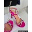 Dior Heel 12cm Platform 3cm Sunset Heeled Sandals in Fuchsia Satin and Silver-Tone Strass 2024
