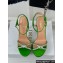 Dior Heel 12cm Platform 3cm Sunset Heeled Sandals in Green Satin and Silver-Tone Strass 2024
