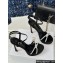Dior Heel 12cm Platform 3cm Sunset Heeled Sandals in Black Satin and Silver-Tone Strass 2024