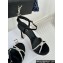 Dior Heel 12cm Platform 3cm Sunset Heeled Sandals in Black Satin and Silver-Tone Strass 2024