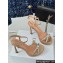 Dior Heel 12cm Platform 3cm Sunset Heeled Sandals in Beige Satin and Silver-Tone Strass 2024