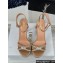 Dior Heel 12cm Platform 3cm Sunset Heeled Sandals in Beige Satin and Silver-Tone Strass 2024