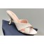 Dior Heel 8cm Tribales Heeled Slides in Beige Satin with resin pearls 2024