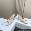 Dior Heel 8cm Tribales Heeled Slides in White Satin with resin pearls 2024
