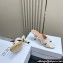 Dior Heel 8cm Tribales Heeled Slides in White Satin with resin pearls 2024
