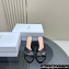 Dior Heel 8cm Tribales Heeled Slides in Black Satin with resin pearls 2024