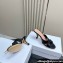 Dior Heel 8cm Tribales Heeled Slides in Black Satin with resin pearls 2024