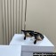 Dior Heel 8cm Tribales Heeled Slides in Black Satin with resin pearls 2024