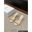 Dior Heel 8cm Adiorable Heeled Slides in Nude Fringed Grosgrain with Bow and Pearl 2024