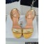 Dior Heel 12cm Platform 3cm Or Dway Heeled Sandals in Yellow Cotton Embroidered with Thread and Silver-Tone Strass 2024