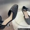 Dior Heel 5.5cm LA CIGALE Sandals in Suede Black with Studs and Crystal Ball 2024