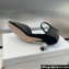 Dior Heel 5.5cm LA CIGALE Sandals in Suede Black with Studs and Crystal Ball 2024