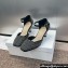 Dior Heel 5.5cm LA CIGALE Sandals in Suede Black with Studs and Crystal Ball 2024
