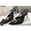 Dolce & Gabbana Heel 10cm Satin mules Black with gemstone embroidery 2024