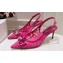 Dolce & Gabbana Heel 6.5cm Rainbow lace slingbacks in lurex lace Fuchsia 2024
