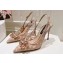 Dolce & Gabbana Heel 10cm Rainbow lace slingbacks in lurex lace Nude 2024