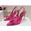 Dolce & Gabbana Heel 10cm Rainbow lace slingbacks in lurex lace Fuchsia 2024