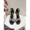 Dolce & Gabbana Heel 10cm Satin Sandals Black with rhinestones Bow and DG logo 2024