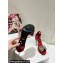 Dolce & Gabbana Heel 10cm Satin Sandals Red with rhinestones Bow and DG logo 2024