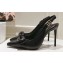 Dolce & Gabbana Heel 10cm Slingbacks Leather Black with Bow and DG logo 2024