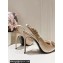 Dolce & Gabbana Heel 10cm Slingbacks Satin Beige with Bow and DG logo 2024