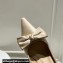 Dolce & Gabbana Heel 10cm Slingbacks Satin Beige with Bow and DG logo 2024