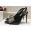 Dolce & Gabbana Heel 10cm Slingbacks Leather Black with rhinestones Bow and DG logo 2024