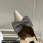 Dolce & Gabbana Heel 10cm Slingbacks Satin Beige with rhinestones Bow and DG logo 2024