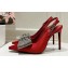 Dolce & Gabbana Heel 10cm Slingbacks Satin Red with rhinestones Bow and DG logo 2024