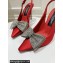 Dolce & Gabbana Heel 10cm Slingbacks Satin Red with rhinestones Bow and DG logo 2024