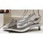 Dolce & Gabbana Heel 4.5cm Slingbacks Leather Silver with rhinestones Bow and DG logo 2024