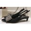 Dolce & Gabbana Heel 4.5cm Slingbacks Satin Black with rhinestones Bow and DG logo 2024