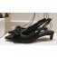 Dolce & Gabbana Heel 4.5cm Slingbacks Satin Black with Bow and DG logo 2024