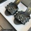 Chanel Pearl Heel 8cm Camellia Mules Black 2024
