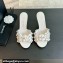 Chanel Pearl Heel 8cm Camellia Mules White 2024