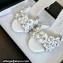Chanel Pearl Heel 8cm Camellia Mules White 2024
