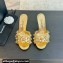 Chanel Pearl Heel 8cm Camellia Mules Gold 2024