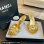 Chanel Pearl Heel 8cm Camellia Mules Gold 2024